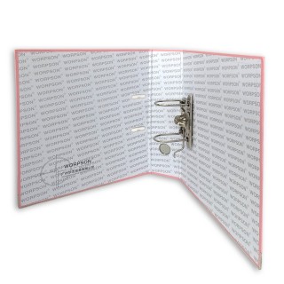 Регистратор А4, 75 мм, ПВХ, пастельный розовый, WORPSON, Китай