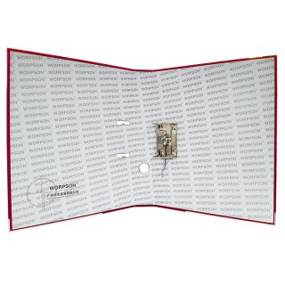 Регистратор А4, 75 мм, ПВХ, красный, WORPSON, Китай