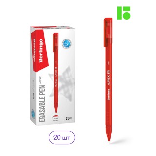 Ручка гелевая стираемая Berlingo "Apex E" красная, 0,5мм, трехгранная, CGp_50213, Китай, CGp_50213, Китай