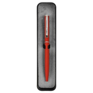 Ручка шариковая Luxor "New Premier" синяя, 0,7мм, корпус бордо/хром, поворотный механизм, футляр, 210027, Индия, 210027, Индия