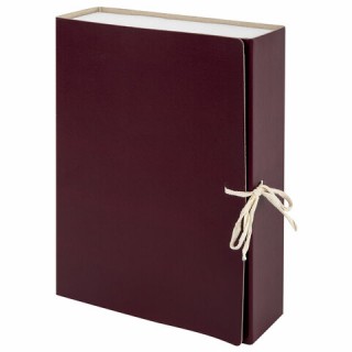 Короб архивный (240х330 мм), 80 мм, 2 завязки, бумвинил, до 700 листов, бордовый, STAFF, 126900, Россия