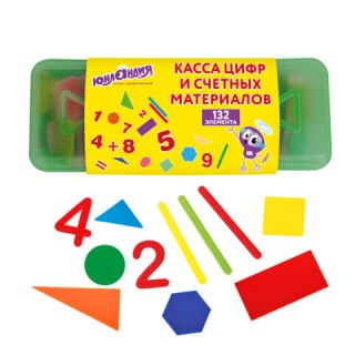 Набор счетных материалов мозаика, пенал, 132 элемента, ЮНЛАНДИЯ, 274055, Россия