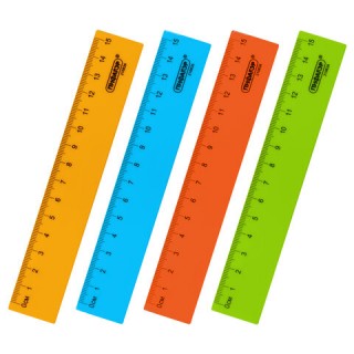 Линейка пластиковая 15 см, ПИФАГОР, неоновая, ассорти, 210826, Китай
