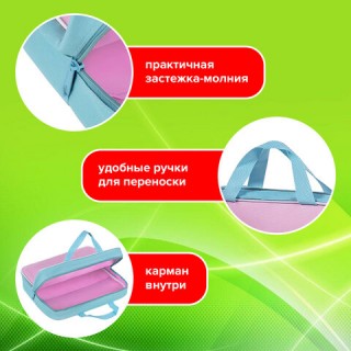 Папка на молнии с ручками STAFF EVERYDAY А4, 1 отделение, полиэстер, 80 мм, нежно-розовая, 271488 Китай