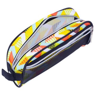 Пенал-косметичка BRAUBERG с ручкой, карман из сетки, полиэстер, "Citrus", 20х6х9 см, 229274, Китай