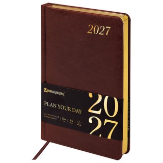 Ежедневник датированный 2027, А5, 138x213 мм, BRAUBERG 