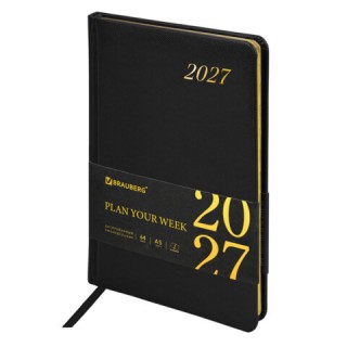 Еженедельник датированный 2027, А5, 145х215 мм, BRAUBERG 