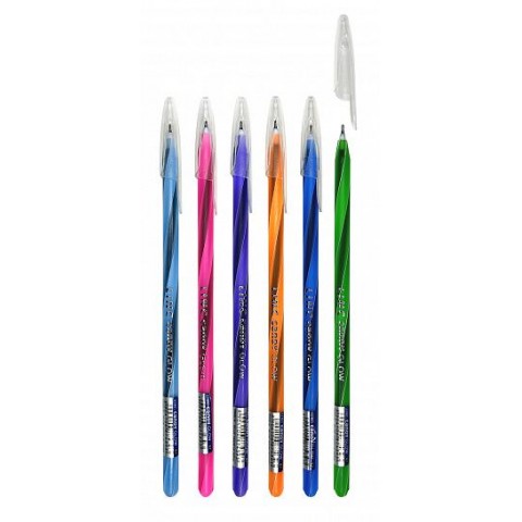 Ручка шарик. Linc CANDY Glow синий 0,7 мм ассорти кругл. корп. игольчатый наконечник 7008LN, Индия