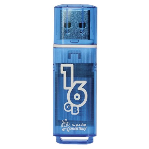 Флеш-диск 16 GB, SMARTBUY Glossy, USB 2.0, синий, SB16GBGS-B Тайвань (Китай)