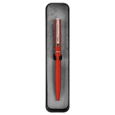 Ручка шариковая Luxor "New Premier" синяя, 0,7мм, корпус бордо/хром, поворотный механизм, футляр, 210027, Индия, 210027, Индия