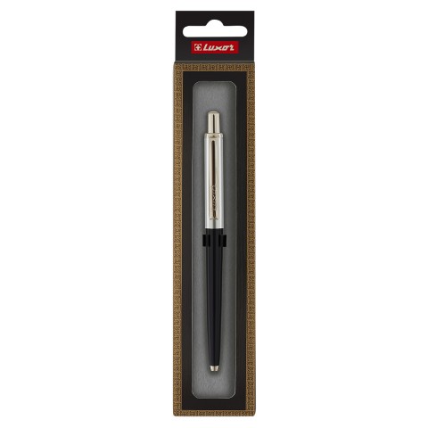 Ручка шариковая Luxor "Star" синяя, 0,7мм, корпус синий/хром, кнопочный механизм, футляр, 1126/box, Индия, 1126/box, Индия