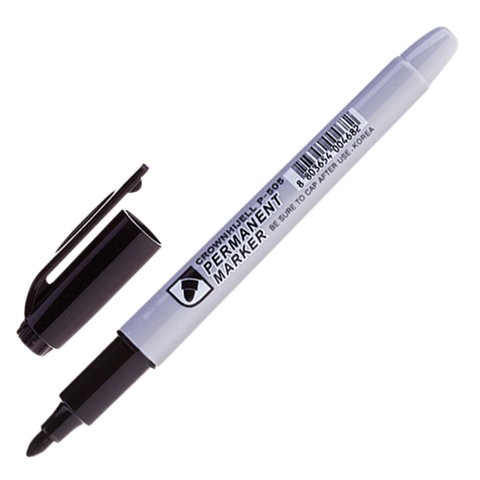 Маркер перманентный CROWN "Multi Marker Slim", ЧЕРНЫЙ, круглый наконечник, 2 мм, P-505, Корея, Республика